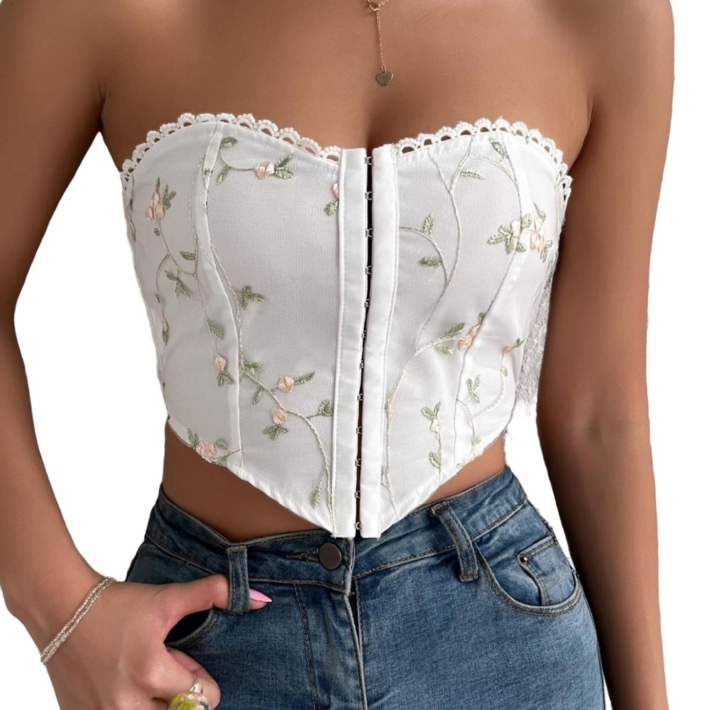 SHEIN Boho Floral Corset Top